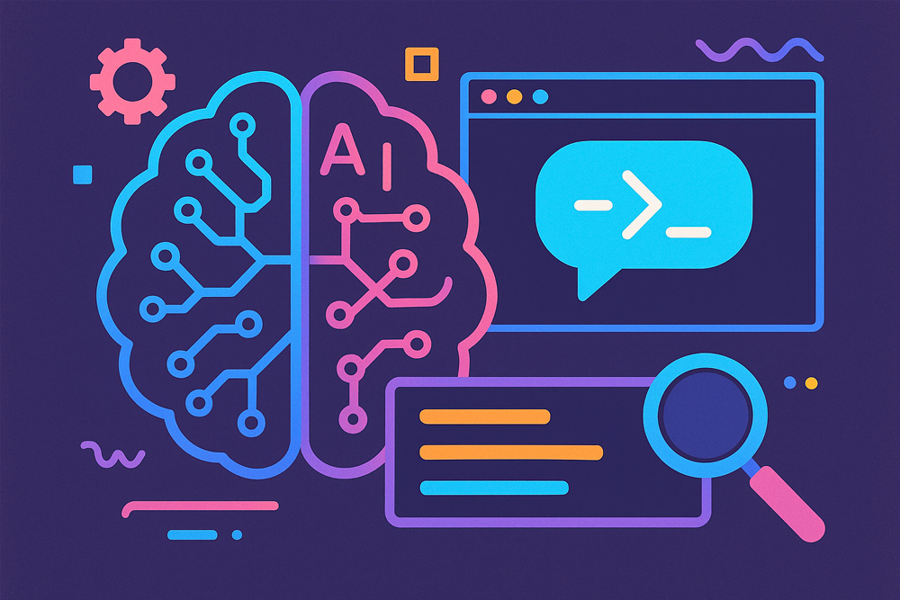 Ilustração gerada por IA mostrando a conexão entre Prompt Engineering e campanhas de marketing, com destaque para dados, tecnologia e criatividade